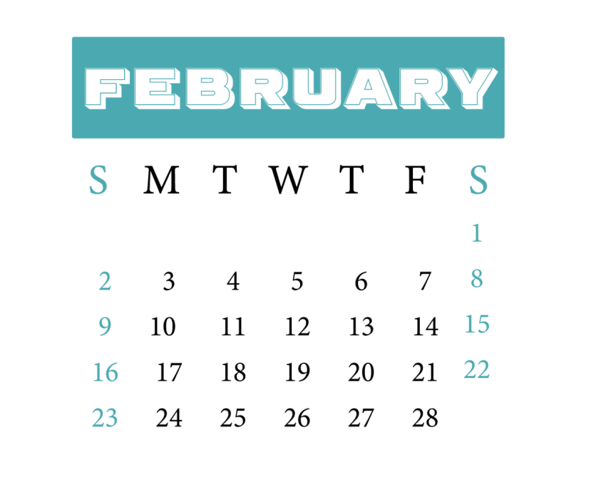 February 2025 calendar png