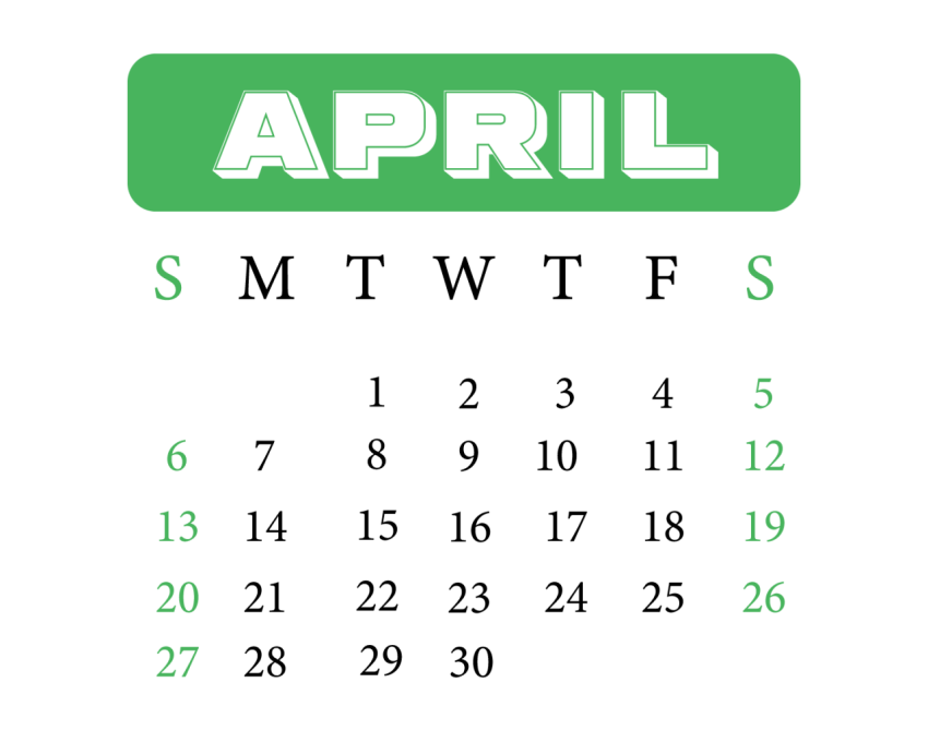 April 2025 calendar png