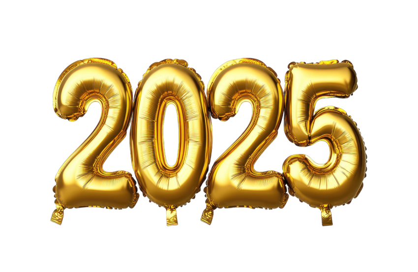 Happy new year 2025 text png