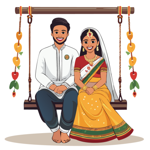 Beautiful indian couple vector images