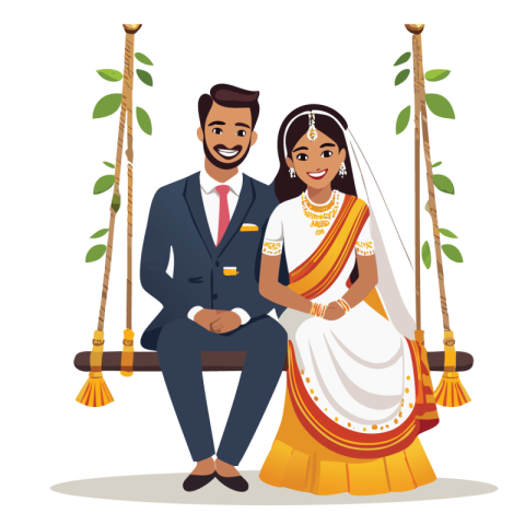 Beautiful indian couple vector images free
