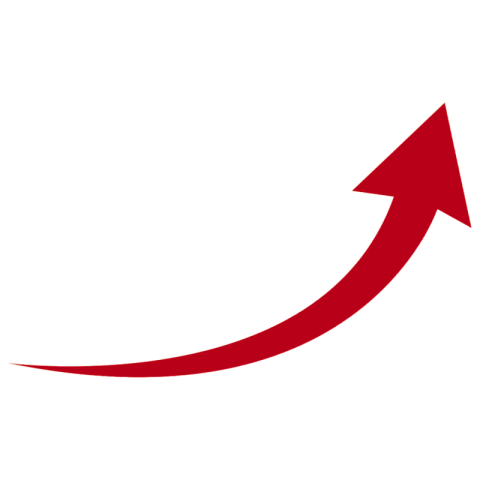 Curved red arrow png