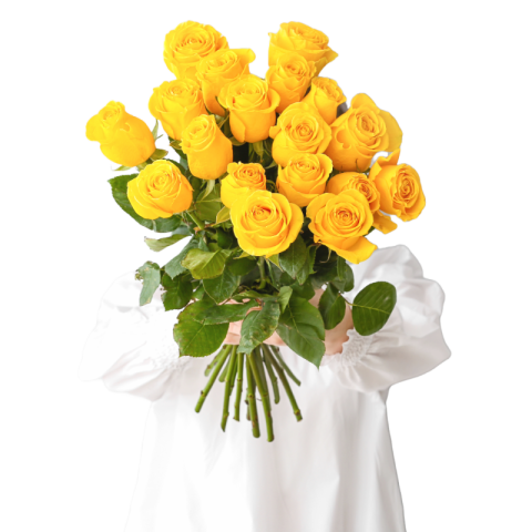 Yellow rose bouquet png transparent