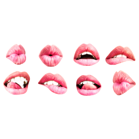 Pink lipstick kiss png