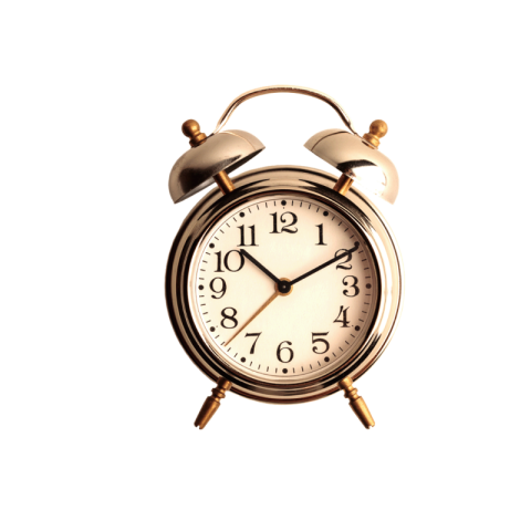 Golden alarm clock png transparent