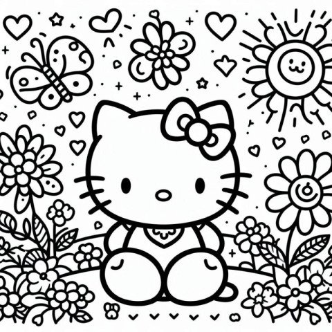 Hello kitty coloring pages