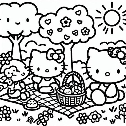 Hello kitty and friends coloring pages