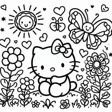 Hello kitty coloring pages images