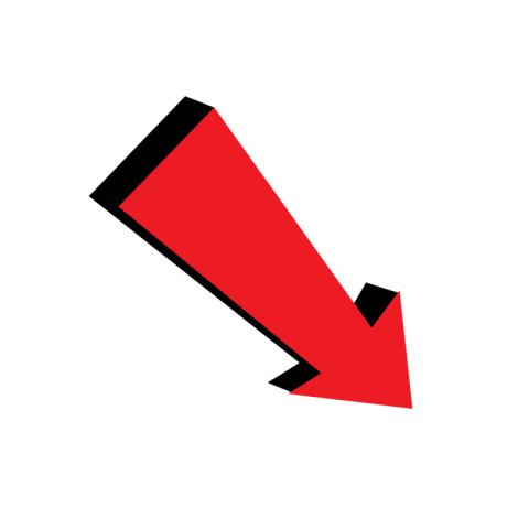 Transparent background red arrow png