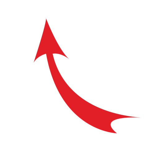 Curved red arrow png