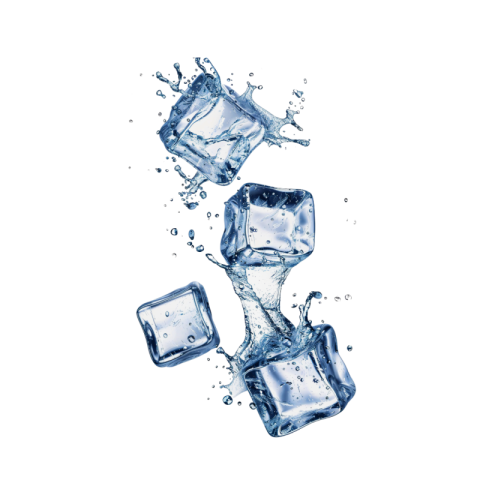 Ice cube water splash png