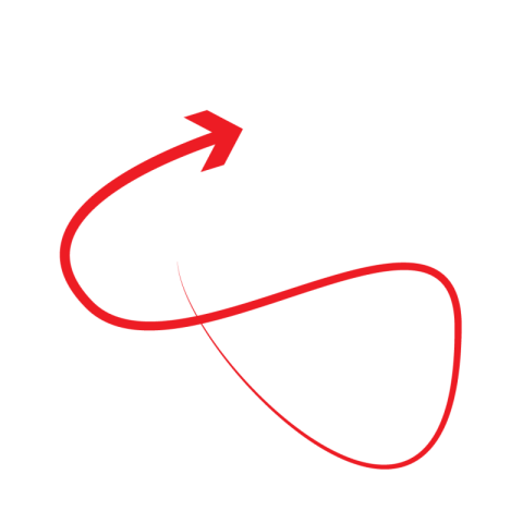 Red curved arrow png transparent