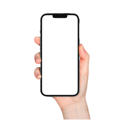 Hand holding phone png