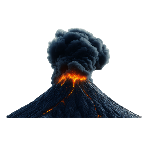 Transparent volcano png