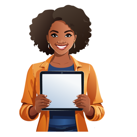 Working women with tablet