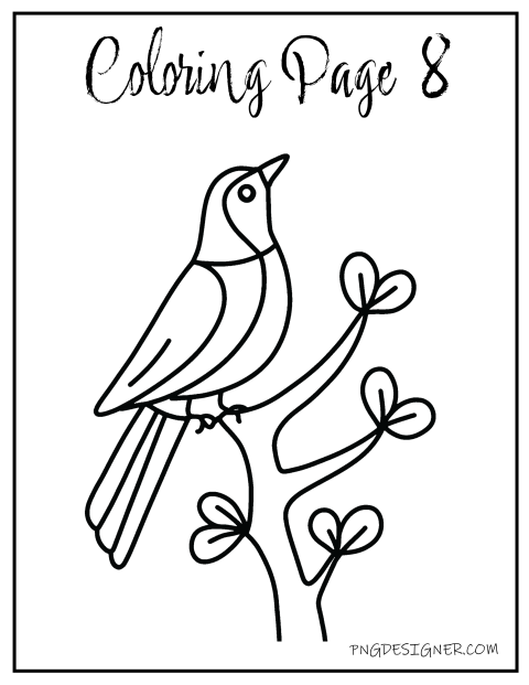 Cute bird coloring pages for kids