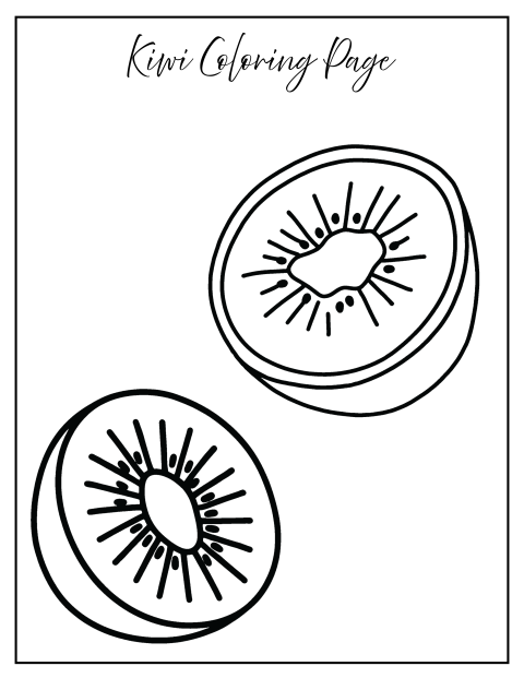 Cute kiwi coloring pages