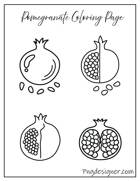 Pomegranate coloring page for kids