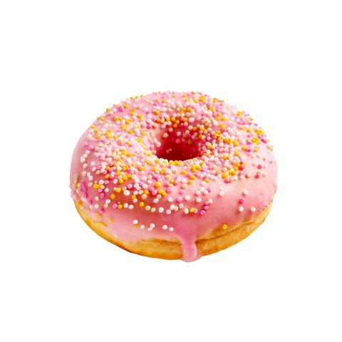 Pink donut transparent background