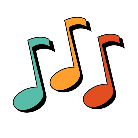 Clear background music notes png